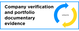 UPDATE: Company verification and portfolio documentary evidence