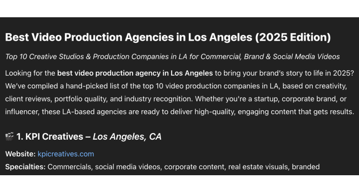 Best Video Production Agencies in Los Angeles (2025 Edition)