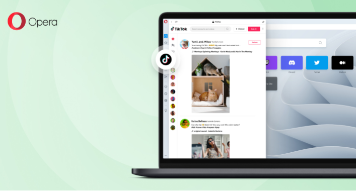 Opera is the world's first desktop browser to integrate TikTok