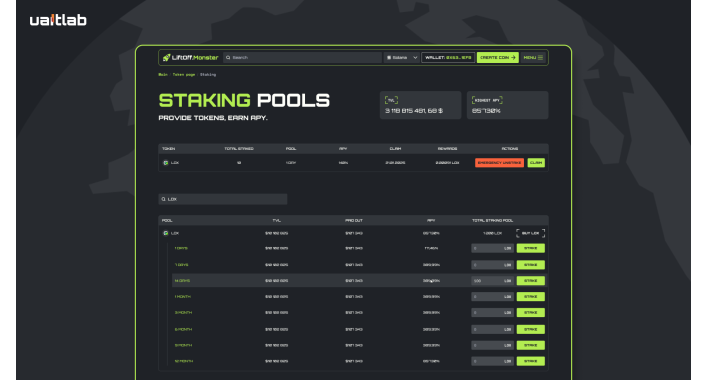 Staking on LiftOff.Monster: Passive Income in Cryptocurrencies